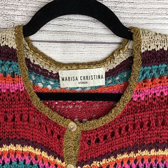 Marisa Christina Rainbow Knitted short sleeve Top - Picture 4 of 9